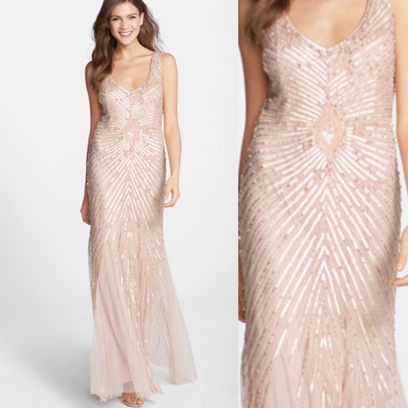 pale pink sequin dress